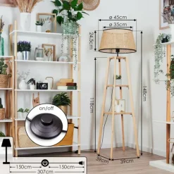 hofstein Ramila Lampadaire Écru, 1 lumière