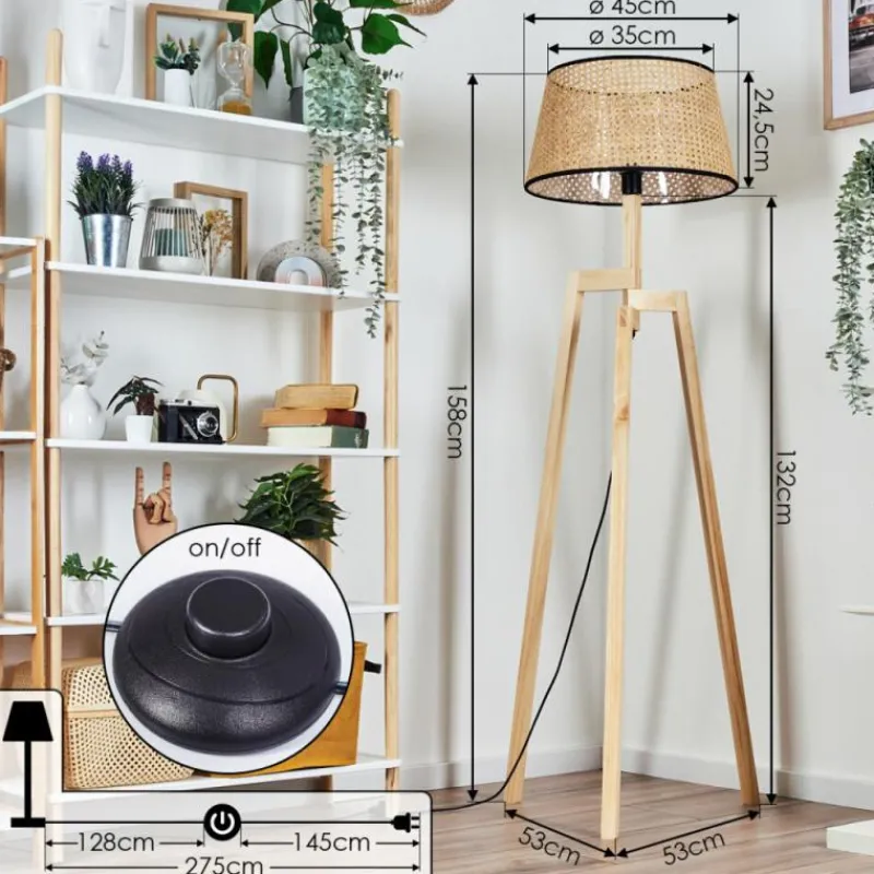 Luminaires Scandinaves-hofstein Ramila Lampadaire Écru, 1 lumière