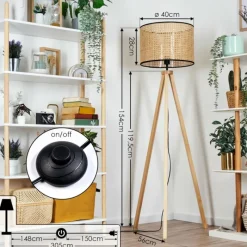 Luminaires Scandinaves-hofstein Ramila Lampadaire Écru, 1 lumière