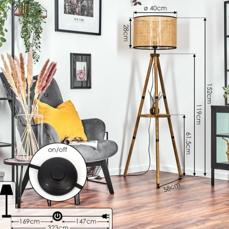 Luminaires Scandinaves-hofstein Ramila Lampadaire Écru, 1 lumière