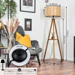 Luminaires Scandinaves-hofstein Ramila Lampadaire Écru, 1 lumière