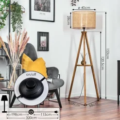 Luminaires Scandinaves-hofstein Ramila Lampadaire Écru, 1 lumière