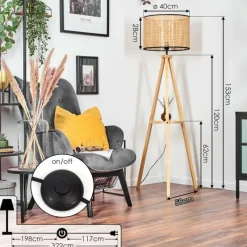 Luminaires Scandinaves-hofstein Ramila Lampadaire Écru, 1 lumière