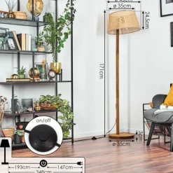 Luminaires Scandinaves-hofstein Ramila Lampadaire Écru, 1 lumière