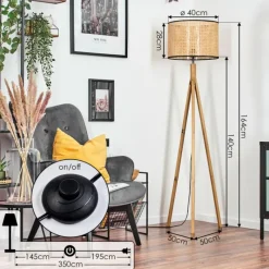 Luminaires Scandinaves-hofstein Ramila Lampadaire Écru, 1 lumière