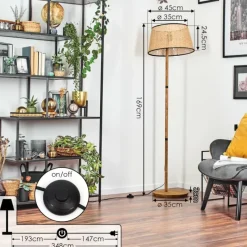 Lampes En Tissu-hofstein Ramila Lampadaire Écru, 1 lumière