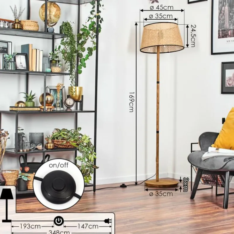 Lampes En Tissu-hofstein Ramila Lampadaire Écru, 1 lumière