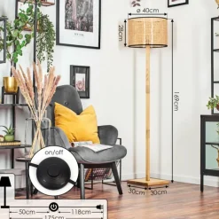 Luminaires Scandinaves-hofstein Ramila Lampadaire Écru, 1 lumière