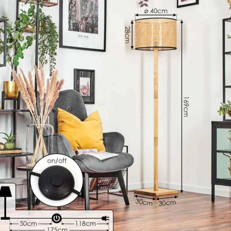 Luminaires Scandinaves-hofstein Ramila Lampadaire Écru, 1 lumière