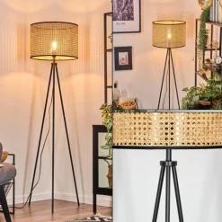 Luminaires Scandinaves-hofstein Ramila Lampadaire Écru, Noir, 1 lumière