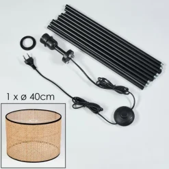 Luminaires Scandinaves-hofstein Ramila Lampadaire Écru, Noir, 1 lumière