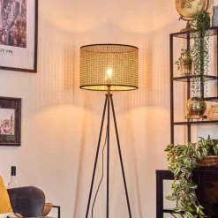 Luminaires Scandinaves-hofstein Ramila Lampadaire Écru, Noir, 1 lumière