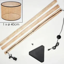 Luminaires Scandinaves-hofstein Ramila Lampadaire Écru, Noir, 1 lumière