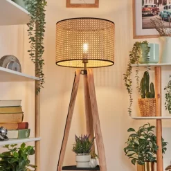 Luminaires Scandinaves-hofstein Ramila Lampadaire Écru, Noir, 1 lumière