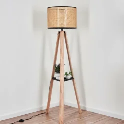 Luminaires Scandinaves-hofstein Ramila Lampadaire Écru, Noir, 1 lumière