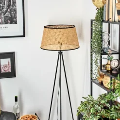 Luminaires Scandinaves-hofstein Ramila Lampadaire Écru, Noir, 1 lumière