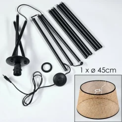 Luminaires Scandinaves-hofstein Ramila Lampadaire Écru, Noir, 1 lumière