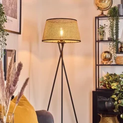 Luminaires Scandinaves-hofstein Ramila Lampadaire Écru, Noir, 1 lumière