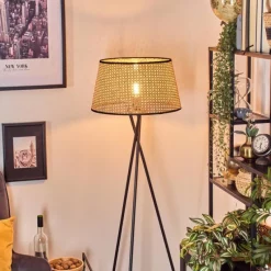 Luminaires Scandinaves-hofstein Ramila Lampadaire Écru, Noir, 1 lumière