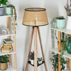 Luminaires Scandinaves-hofstein Ramila Lampadaire Écru, Noir, 1 lumière