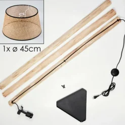 Luminaires Scandinaves-hofstein Ramila Lampadaire Écru, Noir, 1 lumière