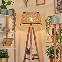 Luminaires Scandinaves-hofstein Ramila Lampadaire Écru, Noir, 1 lumière