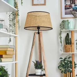 Luminaires Scandinaves-hofstein Ramila Lampadaire Écru, Noir, 1 lumière