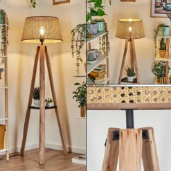 Luminaires Scandinaves-hofstein Ramila Lampadaire Écru, Noir, 1 lumière