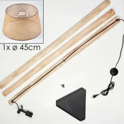 Luminaires Scandinaves-hofstein Ramila Lampadaire Écru, Noir, 1 lumière