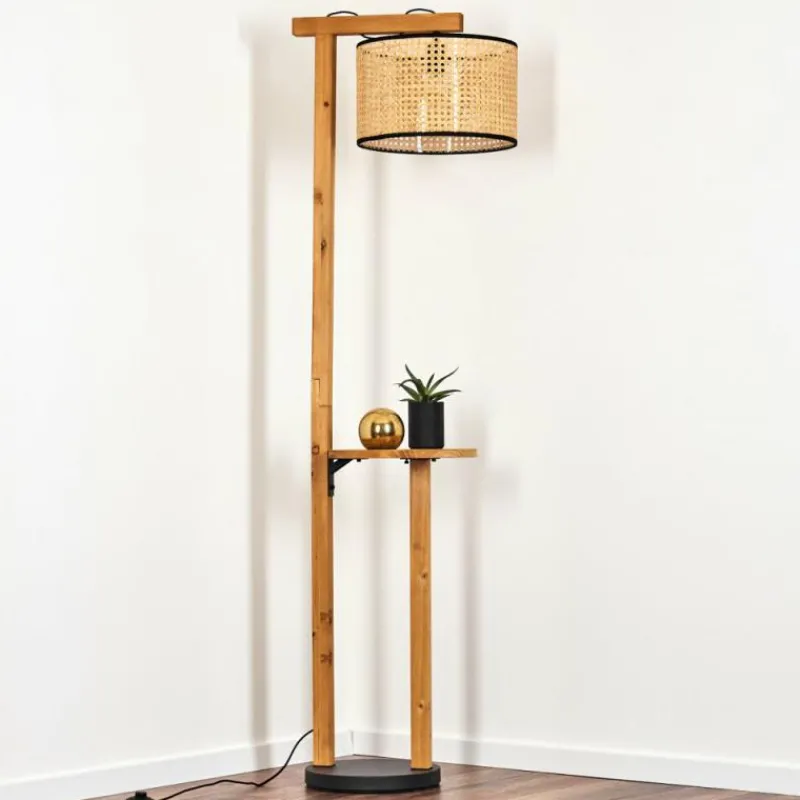 Luminaires Scandinaves-hofstein Ramila Lampadaire Écru, Noir, 1 lumière