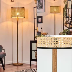 Luminaires Scandinaves-hofstein Ramila Lampadaire Écru, Noir, 1 lumière