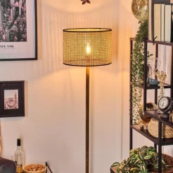 Luminaires Scandinaves-hofstein Ramila Lampadaire Écru, Noir, 1 lumière