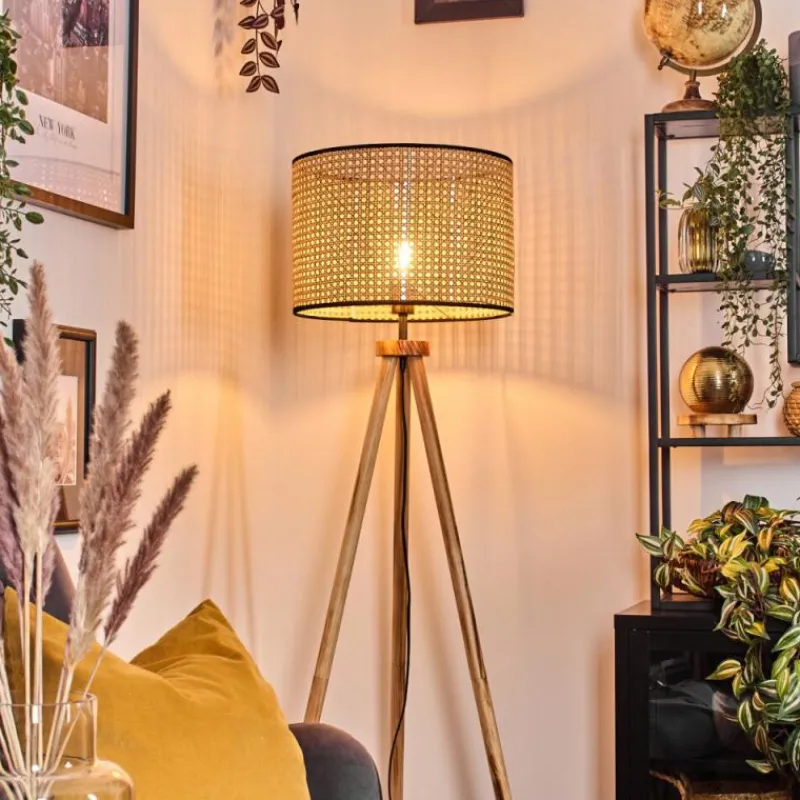 Luminaires Scandinaves-hofstein Ramila Lampadaire Écru, Noir, 1 lumière