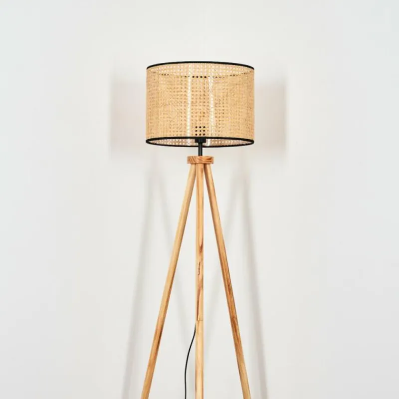 Luminaires Scandinaves-hofstein Ramila Lampadaire Écru, Noir, 1 lumière