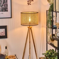 Luminaires Scandinaves-hofstein Ramila Lampadaire Écru, Noir, 1 lumière