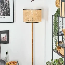 Luminaires Scandinaves-hofstein Ramila Lampadaire Écru, Noir, 1 lumière