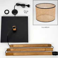 Luminaires Scandinaves-hofstein Ramila Lampadaire Écru, Noir, 1 lumière