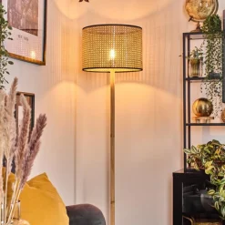 Luminaires Scandinaves-hofstein Ramila Lampadaire Écru, Noir, 1 lumière