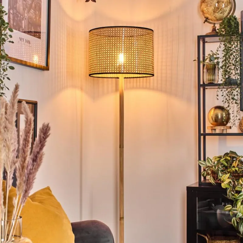 Luminaires Scandinaves-hofstein Ramila Lampadaire Écru, Noir, 1 lumière