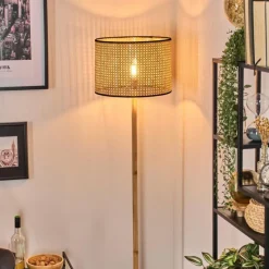 Luminaires Scandinaves-hofstein Ramila Lampadaire Écru, Noir, 1 lumière