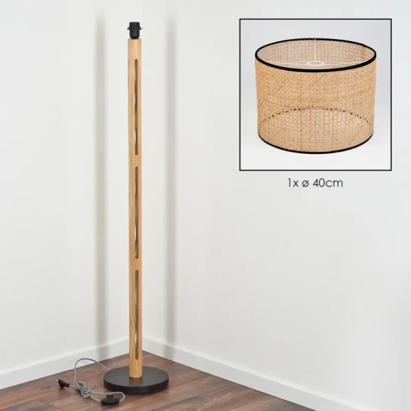 Luminaires Scandinaves-hofstein Ramila Lampadaire Écru, Noir, 1 lumière