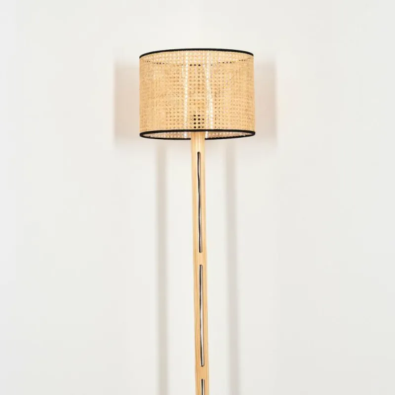 Luminaires Scandinaves-hofstein Ramila Lampadaire Écru, Noir, 1 lumière