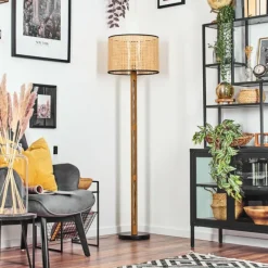 Luminaires Scandinaves-hofstein Ramila Lampadaire Écru, Noir, 1 lumière