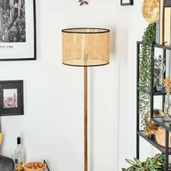 Luminaires Scandinaves-hofstein Ramila Lampadaire Écru, Noir, 1 lumière