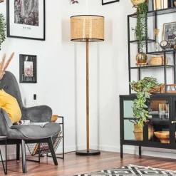 Luminaires Scandinaves-hofstein Ramila Lampadaire Écru, Noir, 1 lumière