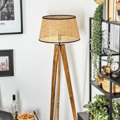 Luminaires Scandinaves-hofstein Ramila Lampadaire Écru, Noir, 1 lumière