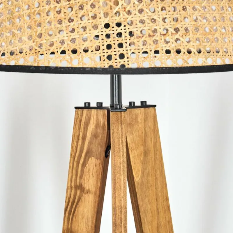 Luminaires Scandinaves-hofstein Ramila Lampadaire Écru, Noir, 1 lumière