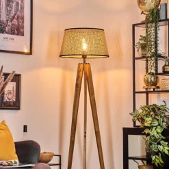 Luminaires Scandinaves-hofstein Ramila Lampadaire Écru, Noir, 1 lumière