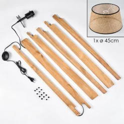 Luminaires Scandinaves-hofstein Ramila Lampadaire Écru, Noir, 1 lumière