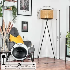 hofstein Ramila Lampadaire, Liseuse Noir, 1 lumière